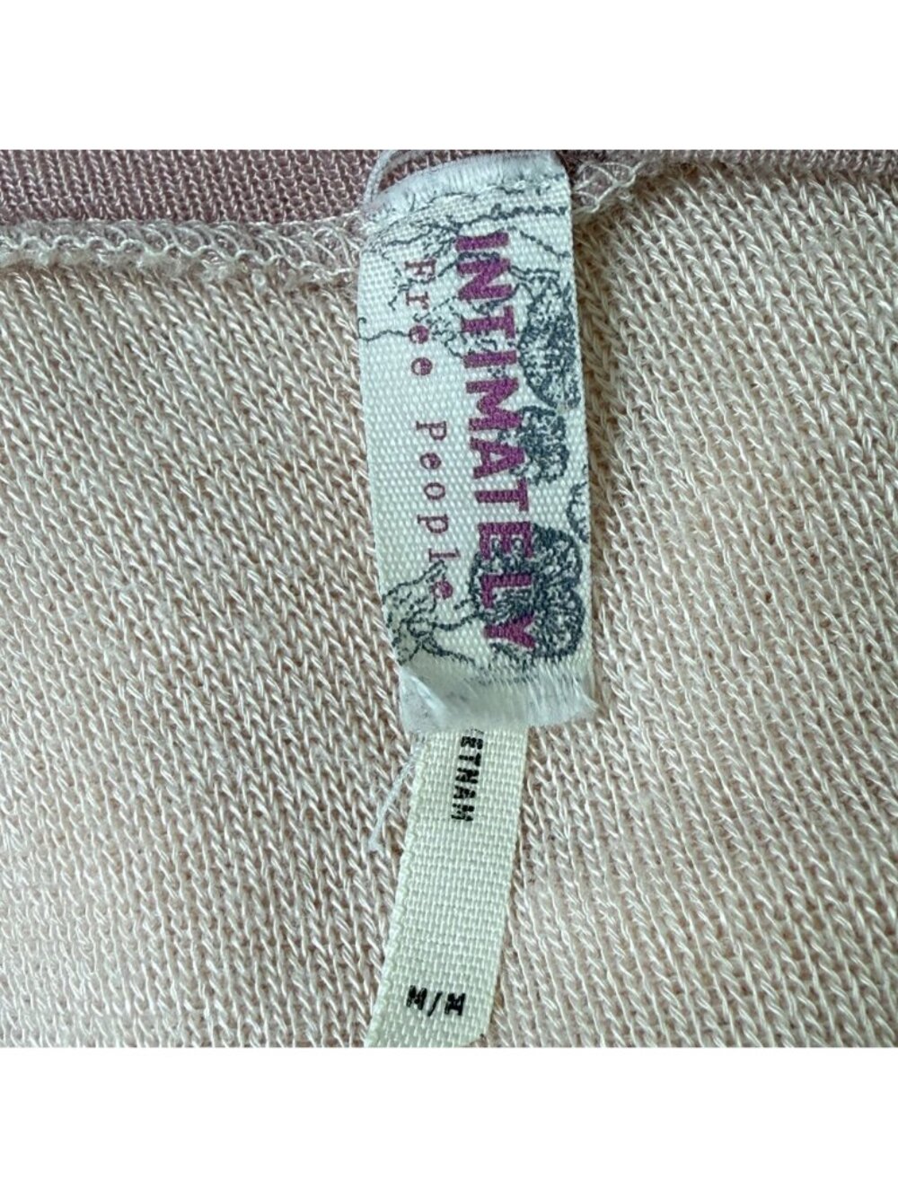 Intimately Free People Pink Tunic Top Scoop Neck Long Sleeve Medium Raw Hem Soft - Picture 5 of 10